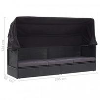 kede lovos - Lauko sofa VLX Garden Bed w/ Canopy 46092, juoda - 7 nuotrauka