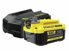 20v 4 ah akumuliatoriai - Stanley V20; 18 V; 4,0 Ah + pakrovėjas - 1 nuotrauka