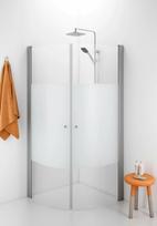IDO Showerama 10-4 70X70, dalinai matinis stiklas