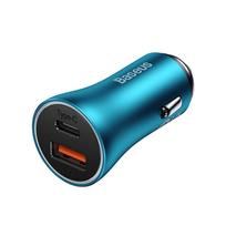 usb c charger 60w -  Baseus Golden Contactor Max, USB + USB-C, 60W, mėlyna - 4 nuotrauka