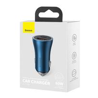 usb c charger 60w -  Baseus Golden Contactor Max, USB + USB-C, 60W, mėlyna - 6 nuotrauka