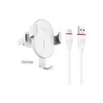 type 1 charger - Borofone Car phone holder with charger Q5 White - 1 nuotrauka