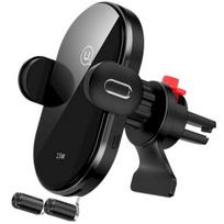 wireless telefono laikiklis - Usams CD131 car holder with wireless charger 15W/ 2A Black - 1 nuotrauka