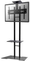 NewStar Tiltable Mobile Flatscreen Floor Stand - (height: 155-170 cm) for flat screens 32-55" col.:Juodas