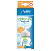 buteliuko - DR.BROWN'S buteliukas plačiu kakleliu  OPTIONS+, 150ml, 1 vnt. + žindukas, 0–3 mėn., 1 vnt. + valymo šepetėlis, 1 vnt. - 2 nuotrauka
