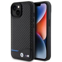 BMW "BMHCP15S22NBCK Leather Carbon iPhone 15" Black