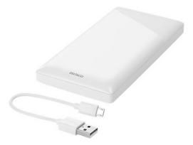 power bank 10000 mah -  DELTACO 10000 mAh, 2.1 A/10.5 W, 37 Wh, 2x USB-A, balta / PB-A1001 - 2 nuotrauka