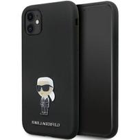 iphone 11 silicone case - Karl Lagerfeld "KLHCN61SMHKNPK Silicone Ikonik Metal Pin iPhone 11 / XR 6.1" Black - 1 nuotrauka