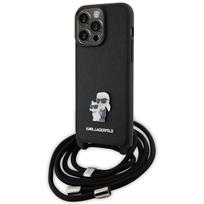 telefono deklas karl lagerfeld - Karl Lagerfeld "KLHCP15XSAKCPSK Crossbody Karl & Choupette iPhone 15 Pro Max" Black - 1 nuotrauka