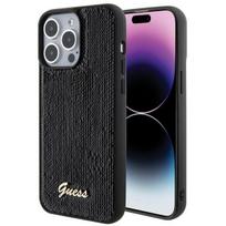 deklas iphone 15 pro guess - Guess "GUHCP15XPSFDGSK Sequin Script Metal iPhone 15 Pro Max" Black - 1 nuotrauka
