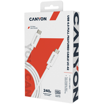type c to type c laidas 2m - CANYON UC-42, cable, U4-CC-5A2M-E, USB4 TYPE-C to TYPE-C cable assembly 20G 2m 5A 240W(ERP) with E - 3 nuotrauka