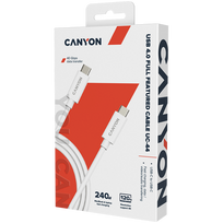 type c 5a - CANYON UC-44, cable, U4-CC-5A1M-E, USB4 TYPE-C to TYPE-C cable assembly 40G 1m 5A 240W(ERP) with E - 3 nuotrauka
