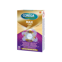 COREGA dantų protezų valomosios tabletės MAX CLEAN, 30 tablečių