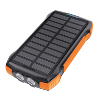 isorine baterija 20000mah solar - Choetech B567  3x USB 20000mAh 20W | QC 18W | Qi 10W (juodas-oranžinis) - 1 nuotrauka