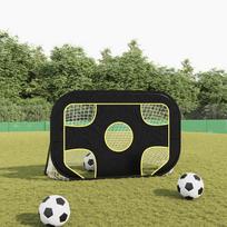 futbolo vartu taikinys - Futbolo vartai su tinklu ir taikiniu vidaXL, 120x80x80cm - 2 nuotrauka