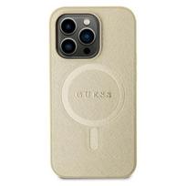 iphone 7 plus deklas - Guess "Saffiano MagSafe iPhone 15 Plus" Gold - 1 nuotrauka