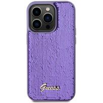 purple iphone 14 pro - Guess "Sequin Script Logo Case iPhone 14 Pro" Purple - 1 nuotrauka