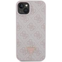 Guess "4G Strass Triangle Metal Logo Case iPhone 15" Pink