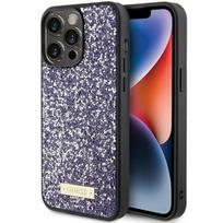 deklas iphone 15 pro guess - Guess "GUHCP15XPFGSBSP Rhinestone Metal Logo iPhone 15 Pro Max" Purple - 1 nuotrauka