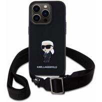 Karl Lagerfeld "KLHCP15LSASKNPBK Crossbody Metal Ikonik Case for iPhone 15 Pro"