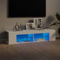 spintele su led apsvietimu - Televizoriaus spintelė su LED apšvietimu, balta, 135x39x30cm - 2 nuotrauka