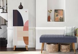 Prieškambario baldų komplektas Kalune Design Vegas 954 - 1048, vidaus, baltas/įvairių spalvų/tamsiai mėlyna