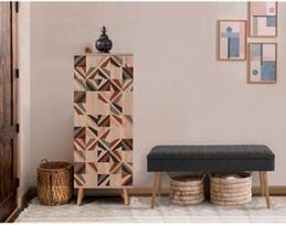 Prieškambario baldų komplektas Kalune Design Vegas 200 - 1053, vidaus, rudas/antracito/sonoma ąžuolo
