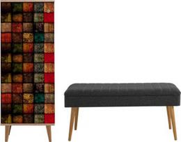 Prieškambario baldų komplektas Kalune Design Filinta 723 - 1053, vidaus, įvairių spalvų/ąžuolo/antracito