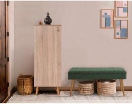 Prieškambario baldų komplektas Kalune Design Vegas Sonomo 200 - 1070, vidaus, žalias/sonoma ąžuolo