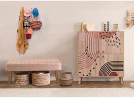 Prieškambario baldų komplektas Kalune Design Multilux 984 - 0900, vidaus, rožinis/sonoma ąžuolo