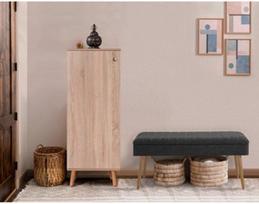 Prieškambario baldų komplektas Kalune Design Vegas 200 - 1053, vidaus, antracito/sonoma ąžuolo