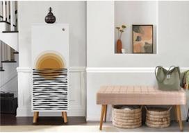 Prieškambario baldų komplektas Kalune Design Vegas Sonomo 945 - 0900, vidaus, baltas/smėlio