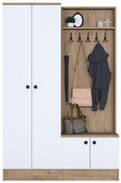 Prieškambario baldų komplektas Kalune Design P6 M5 - 2423, vidaus, baltas/riešuto