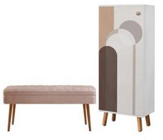 Prieškambario baldų komplektas Kalune Design Vegas 948 - 0900, vidaus, baltas/smėlio