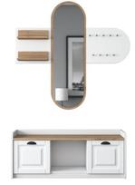 Prieškambario baldų komplektas Kalune Design EE101 1983, vidaus, baltas/riešuto
