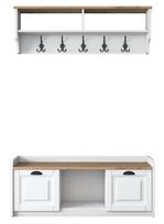 Prieškambario baldų komplektas Kalune Design P2 1636, vidaus, baltas/riešuto