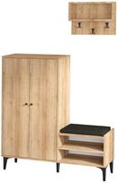 Prieškambario baldų komplektas Kalune Design Jess, vidaus, juodas/medžio