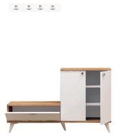 Prieškambario baldų komplektas Kalune Design Evva, vidaus, baltas/ąžuolo