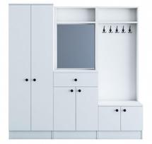 Prieškambario komplektas su veidrodžiu Kalune Design 893(I), 179,4 cm, baltas