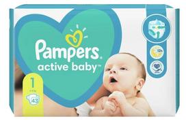  Active Baby sauskelnės 2-5kg, 1 dydis NEWBORN, 43vnt.