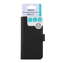 DELTACO skirtas iPhone 15, 2-in-1, magnetinis dangtelis, juodas / MCASE-WIP1561