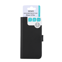 DELTACO skirtas iPhone 15 Plus, 2-in-1, magnetinis dangtelis, juodas / MCASE-WIP1567