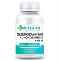 chondroitinas - VITA-LAB GLIUKOZAMINAS 1500, CHONDROITINAS IR MSM, 90 tablečių - 2 nuotrauka