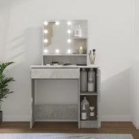 Kosmetinis staliukas su led ap&scaron;vietimu, pilkas, 86,5x35x136cm