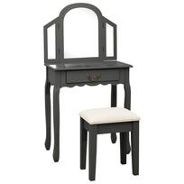 Kosmetinis staliukas, pilkas, 65x36x128cm, paulovnija ir mdf