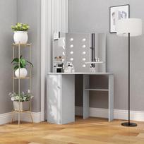 Kampinis kosmetinis staliukas su led, pilkas, 111x54x141,5cm