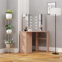 Kampinis kosmetinis staliukas su led, ąžuolo, 111x54x141,5cm