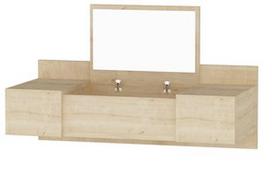 Kosmetinis staliukas Kalune Design Zakkum 550ARN2224, ąžuolo, 39.1 cm x 100 cm x 33 cm, su veidrodžiu