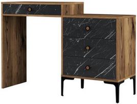 Kosmetinis staliukas Kalune Design Lizbon 555, juodas/riešuto, 40 cm x 124 cm x 84.7 cm