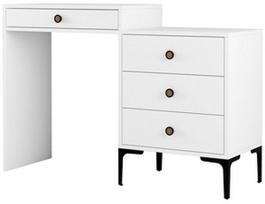 Kosmetinis staliukas Kalune Design Lizbon 556, baltas, 40 cm x 124 cm x 84.7 cm